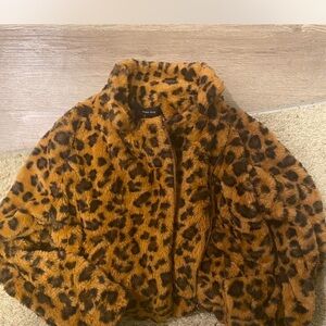 Leopard Print Teddy Jacket